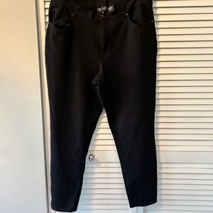 DG2 stylish black stretch slim zipper front pants.